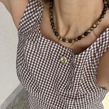 Edie Sterling Silver Tiger's Eye Necklace, 3 of 7
