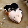 Personalised Name Rose Gold Heart Shaped Trinket Box, thumbnail 2 of 4