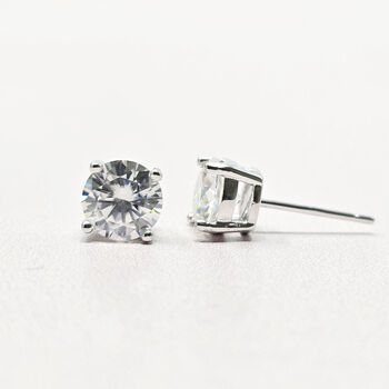 Diamond Moissanite Crystal Sterling Silver Earrings, 6 of 6