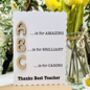 Personalised Teacher Thank You Wooden Abc Card, thumbnail 1 of 5