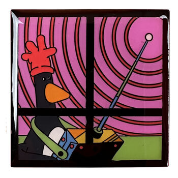 Wallace And Gromit | Feathers Mcgraw Window Enamel Pin Badge, 4 of 4