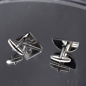 Architect Engineer Cufflinks Set 316 L Stainless Steel Ruler And Protractor Design Gift, 4 of 5