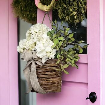 Hydrangea Vine Basket Spring Door Wreath, 2 of 8