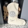 Personalised Glitter Smiley Face Christmas Stocking, thumbnail 1 of 5