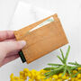 Vegan Teak Leaf Leather Card Holder, thumbnail 7 of 12