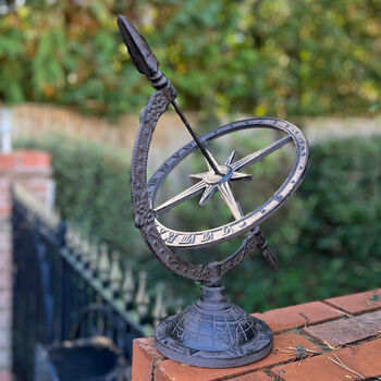 Cast Iron Garden Armillary Sundial, 2 of 8