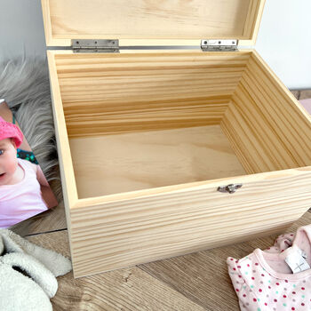 Personalised Born In 2026 Stars Engraved New Baby Keepsake Box Five Sizes 16cm | 20cm | 26cm | 30cm | 36cm, 5 of 7