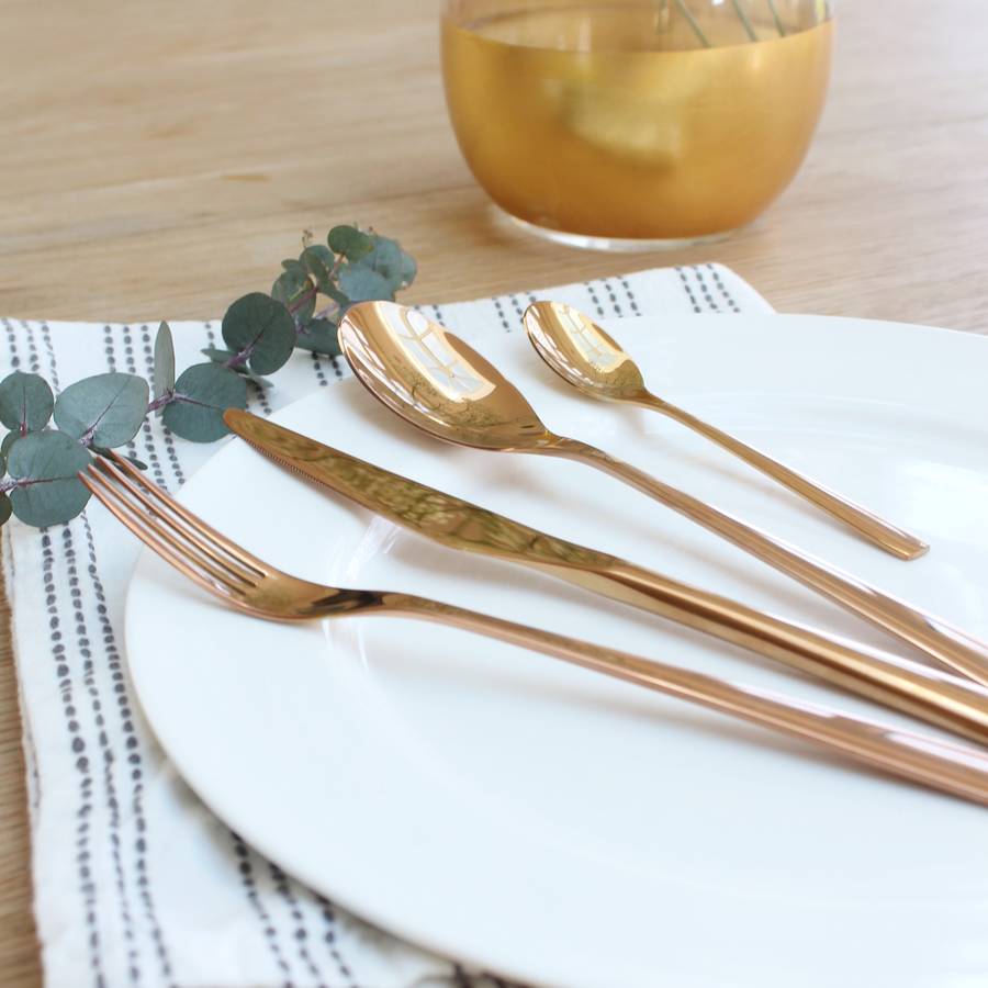 copper cutlery set by marquis & dawe