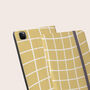 Yellow Wavy Check Vegan Leather iPad Pro Case, thumbnail 1 of 7