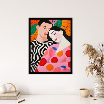 Sweet Dreaming Sleeping Couple Bright Wall Art Print, 4 of 6