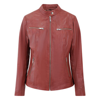 Luxury Sheepskin Leather Biker Jacket Woman's, 10 of 12