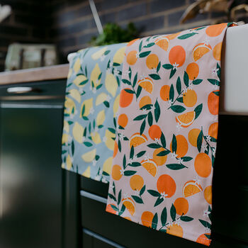 Sevilla Oranges Organic Cotton Tea Towel, 2 of 7