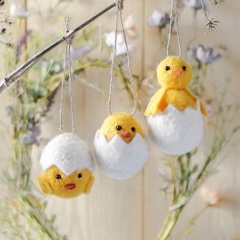 Felt Easter Chick In Egg Hanging Decoration, 3 of 3