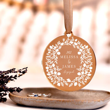Personalised First Christmas Engaged Hanging Ornament, 6 of 7
