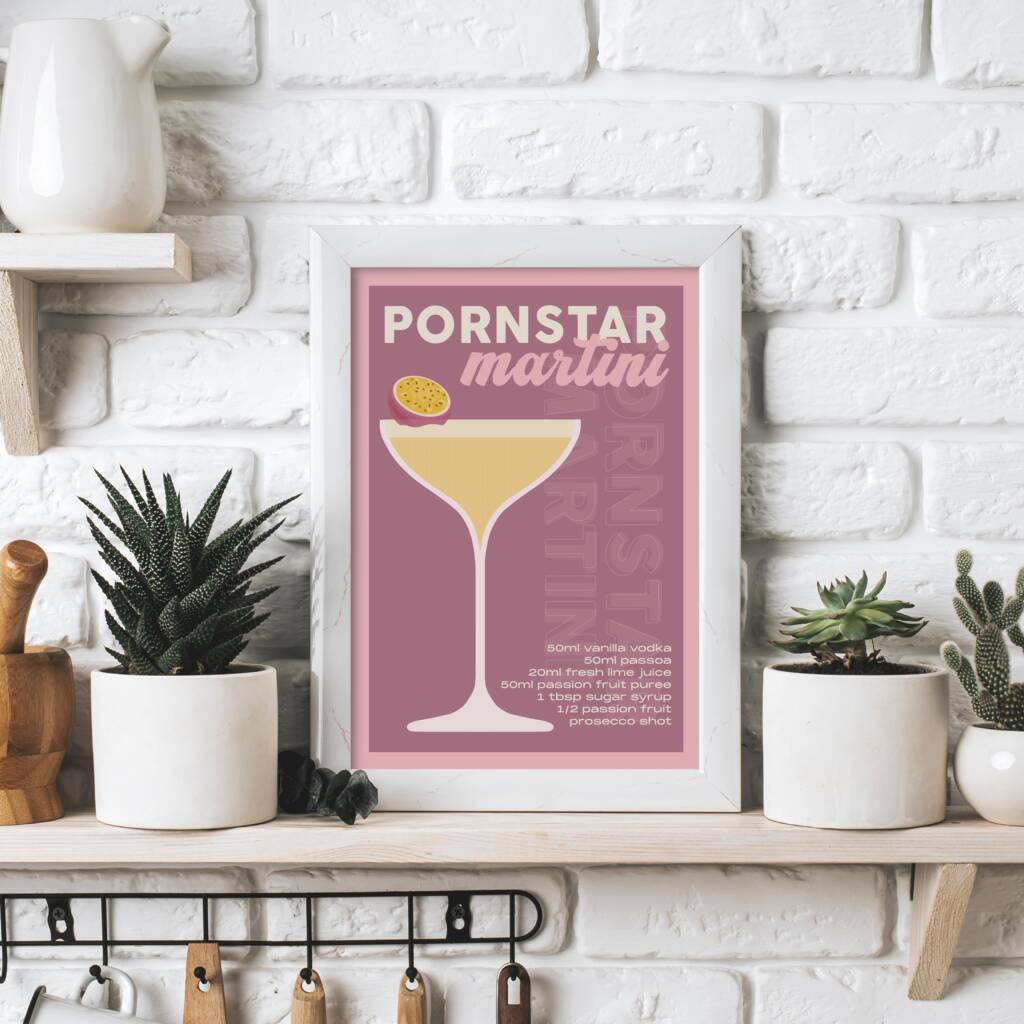 Pornstar Martini Cocktail Print By Alaina Creates