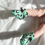 Pink And Green Leopard Print Baby Bootie Slipper, thumbnail 7 of 7