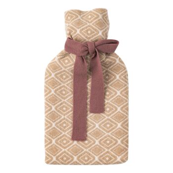 Reversible Merino Lambswool Hot Water Bottle In Sand, 4 of 5