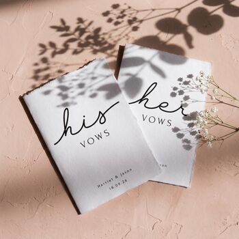 Personalised Wedding Vow Cards His And Her Vow Books, 5 of 10