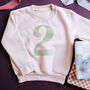Glitter Number Children's Birthday Jumper, thumbnail 2 of 9