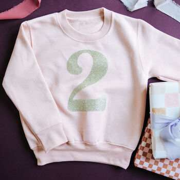Glitter Number Children's Birthday Jumper, 2 of 9