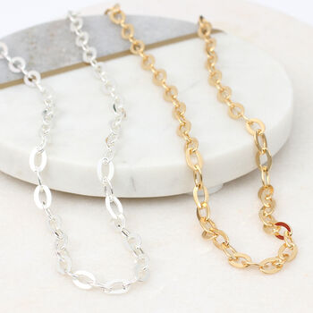 Personalised Gold Plated Or Silver Flat Link Necklace, 2 of 6
