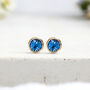 Yellow Gold Plated September Sapphire Birthstone Stud Earrings, thumbnail 3 of 8