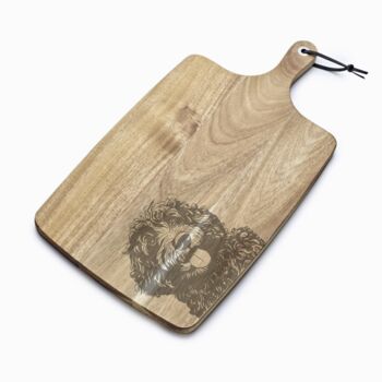 Personalised Spanish Water Dog Engraved Acacia Serving Board, 2 of 2