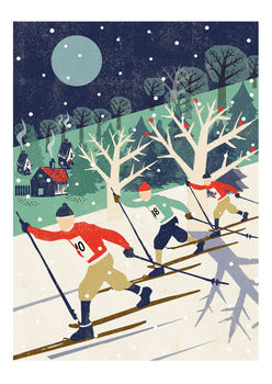 Skiers Nordic Style Print, 2 of 2