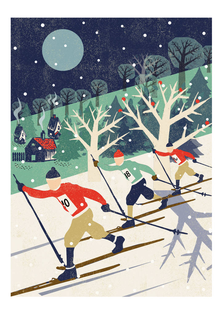 Skiers Nordic Style Print By Rocket 68