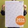 2024 Year Wall Planner | Portrait | Black And White, thumbnail 1 of 7