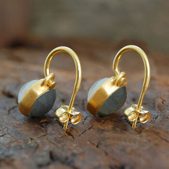 Moonstone And Labradorite Sterling Silver Earrings, 2 of 7
