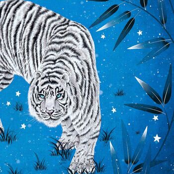 Tiger And Bamboo Starry Chinoiserie Giclée Print, 5 of 5