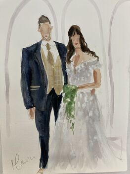 Personalised Bride And Groom Portrait In Watercolour, 4 of 7