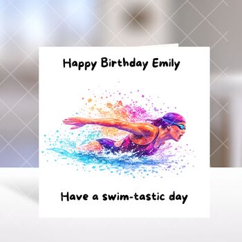 Swimmer Birthday Card, 6 of 6