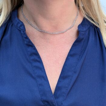 Labradorite Skinny Gemstone Beaded Necklace, 2 of 7