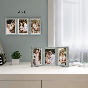 Grey Triple Picture Frames With 360° Folding Hinge, 8 of 12