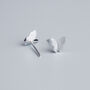 Brushed Sterling Silver Butterfly Stud Earrings, thumbnail 3 of 6