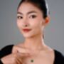 Botan Flower Natural Green Jade Necklace, thumbnail 1 of 11