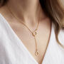 Open Droplet Personalised Lariat Necklace, thumbnail 1 of 8