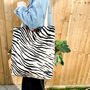 Reversible Large Cotton Tiger Beach Shoulder Bag, thumbnail 2 of 12
