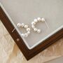 Kamela Ivory Silver Pearl Mini Hoop Charm Earrings, thumbnail 3 of 3