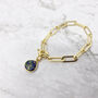 18ct Gold Plated Azurite May Birthstone Bracelet, thumbnail 1 of 4