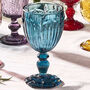 Set Of Four Vintage Embossed Coloured Wine Glasses, thumbnail 4 of 11