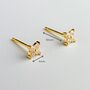 Sterling Silver Tiny Crystal Stud Earrings, thumbnail 2 of 8