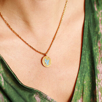Butterfly Hand Enamelled Pendant Necklace, 3 of 8