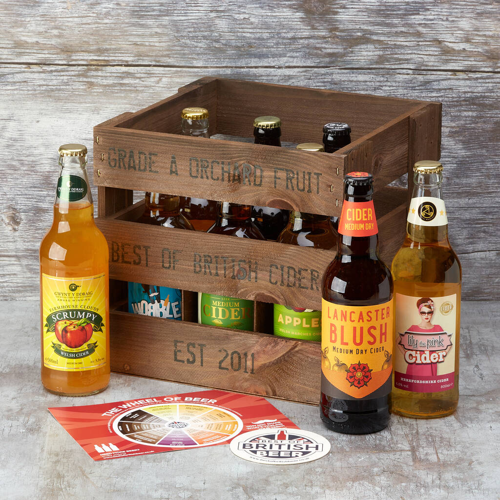 Wooden Crate Of British Cider By Best of British Beer