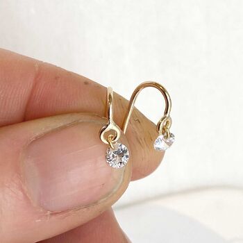 Naked Diamond Hoop Earrings On Solid 9ct Gold, 2 of 4