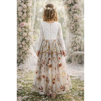 Enchanted Snow Long Sleeve Dress With Closed Back, 5 of 7