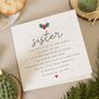Personalised Merry Christmas Poem Card For Sister, thumbnail 1 of 7