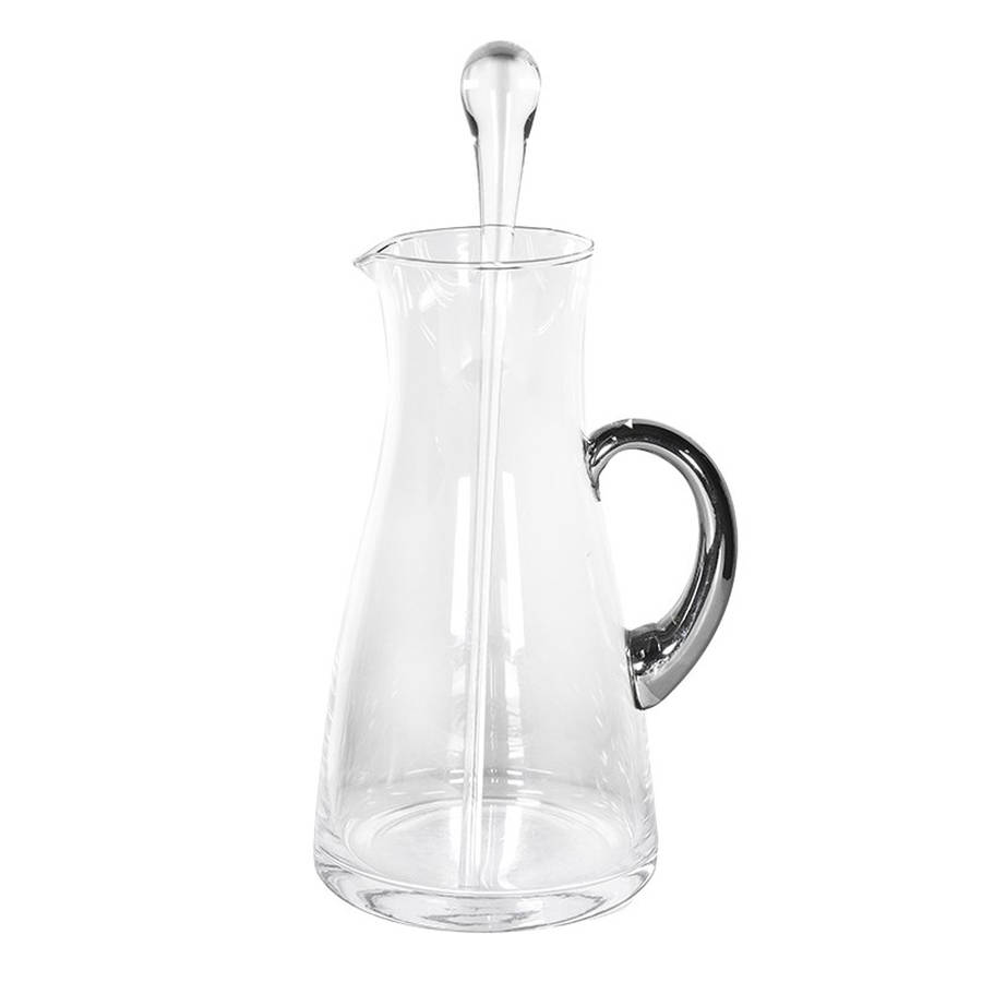 Glass Handled Serving Jug With Stirrer By Dibor